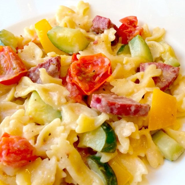 Quick and Easy Summer Sausage Farfalle
