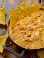 close up of lehrs summer sausage cheese dip 