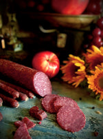 Our World Famous Handcrafted small batch, slow cured, farm to table, all-natural hickory smoked summer sausage is made with only the finest ingredients and ready to eat. Family owned and operated since 1918.